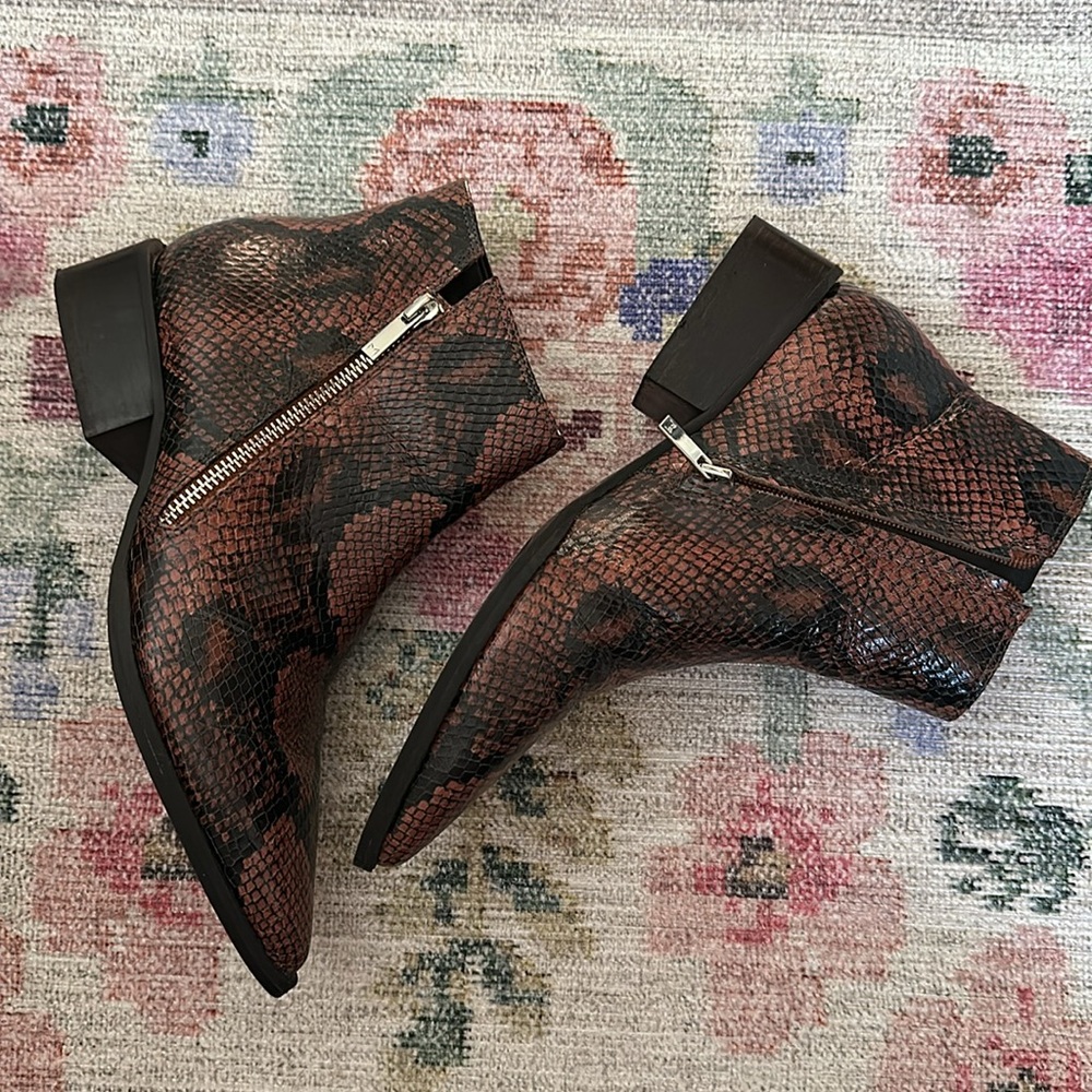 Marc Fisher Leather Snake Booties